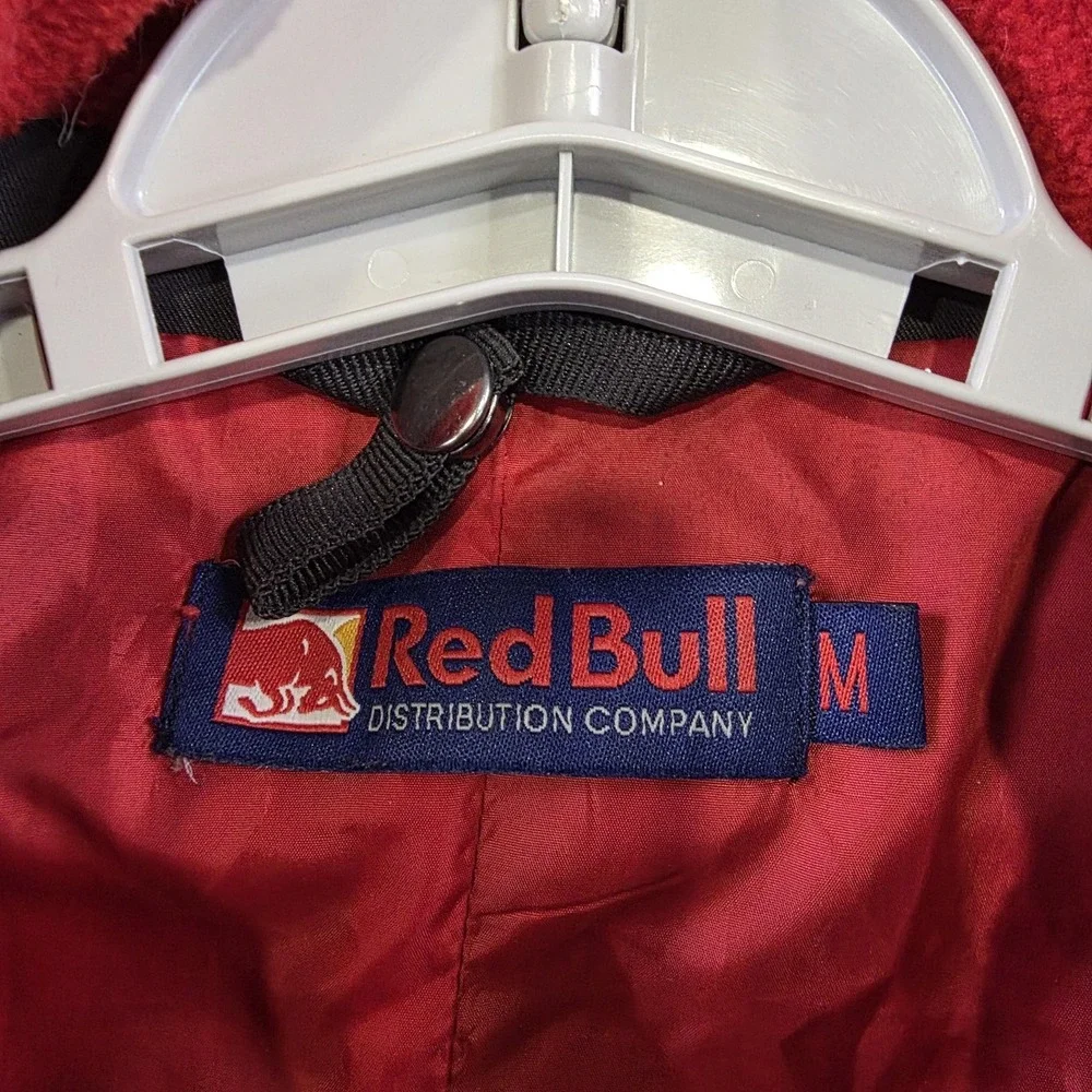 Red Bull Jacket Mens Medium Black Hooded Parka Softshell GIVES YOU WINGS Utility
